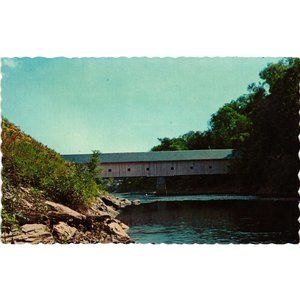 Morse Covered Bridge Postcard Travel Souvenir Unposted Bangor Maine Vintage